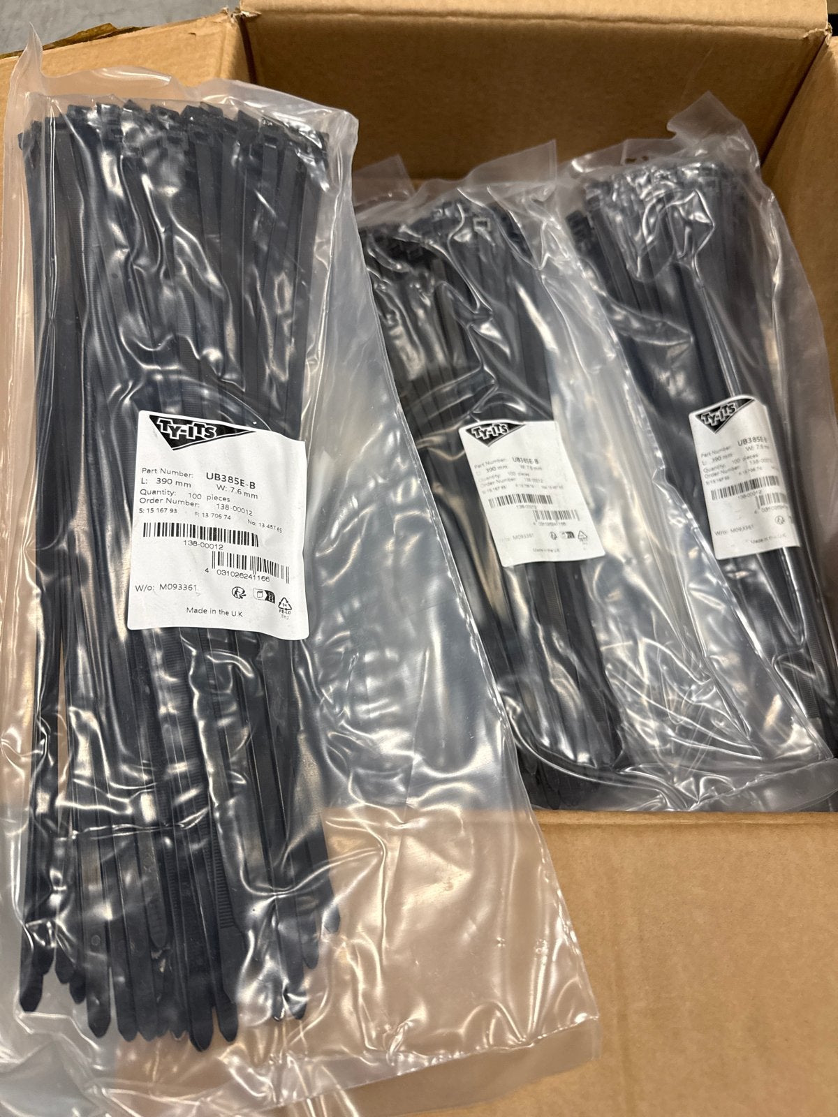 Ty-Rap Ty-Fast Kabelbinders UB385E-B - 100 stuks, Ophalen of Verzenden, Nieuw, Overige merken, Overige typen