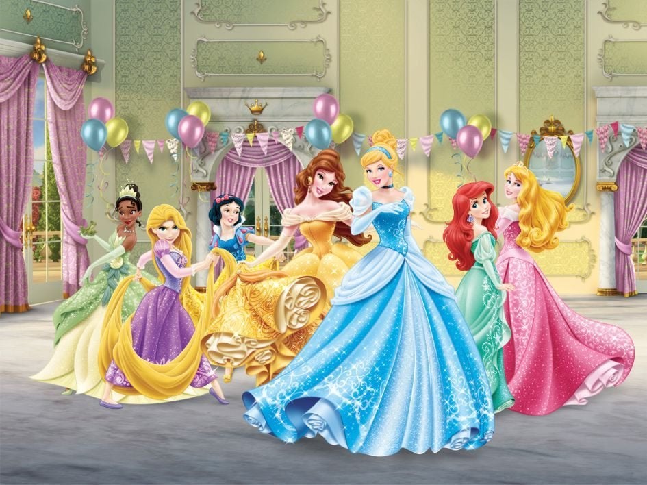 Disney Princess fotobehang, VLIESbehang prinsessen 360x270cm, Verzenden, Nieuw