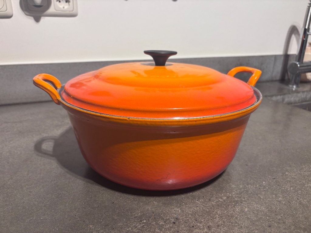 La creuset 32 cm, Gebruikt, Le Creuset, Ophalen of Verzenden, Braadpan