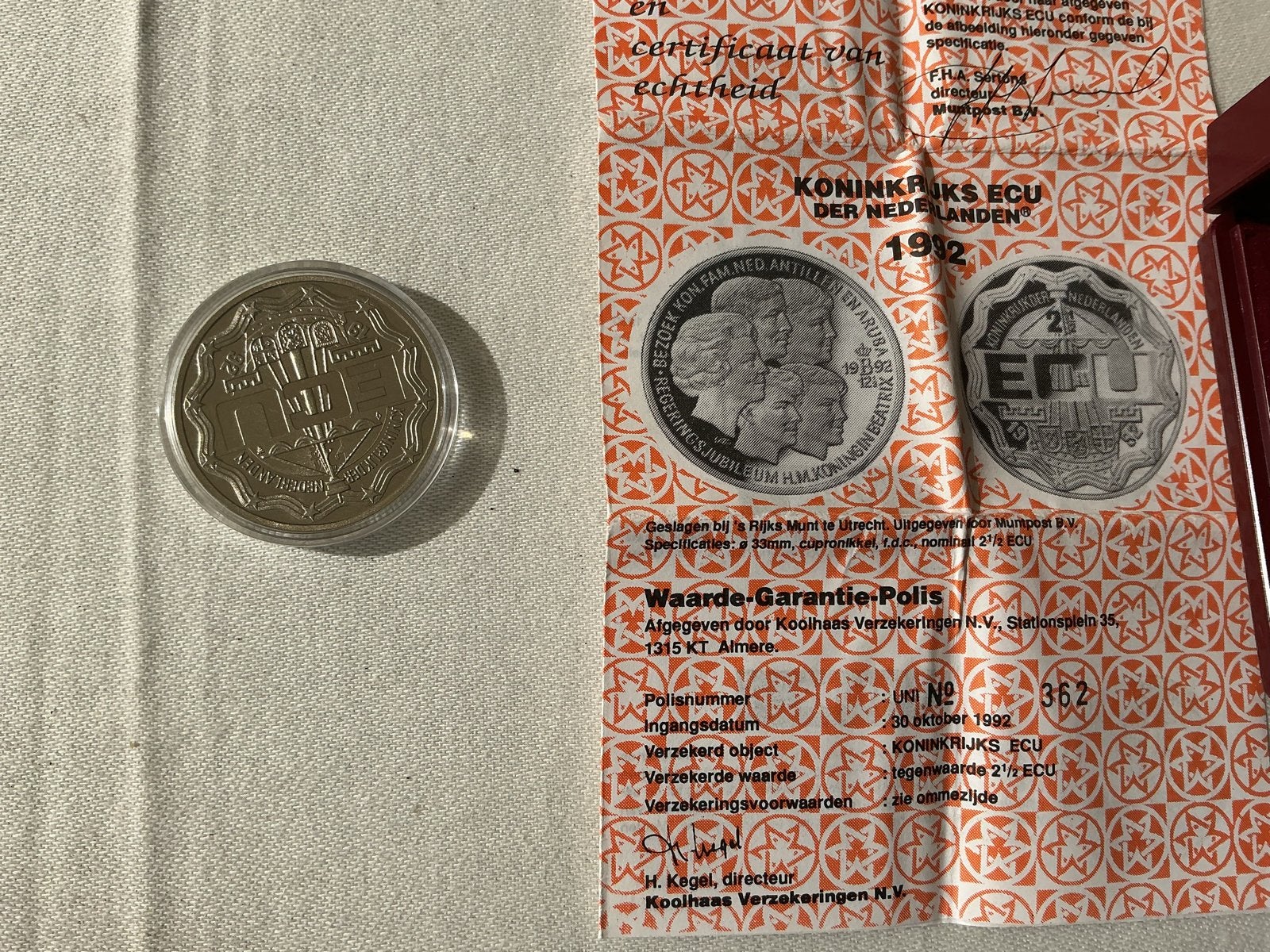 Koninkrijks ECU 1992 - Koningin Beatrix, Ophalen of Verzenden, Koningin Beatrix, Overige waardes, Losse munt
