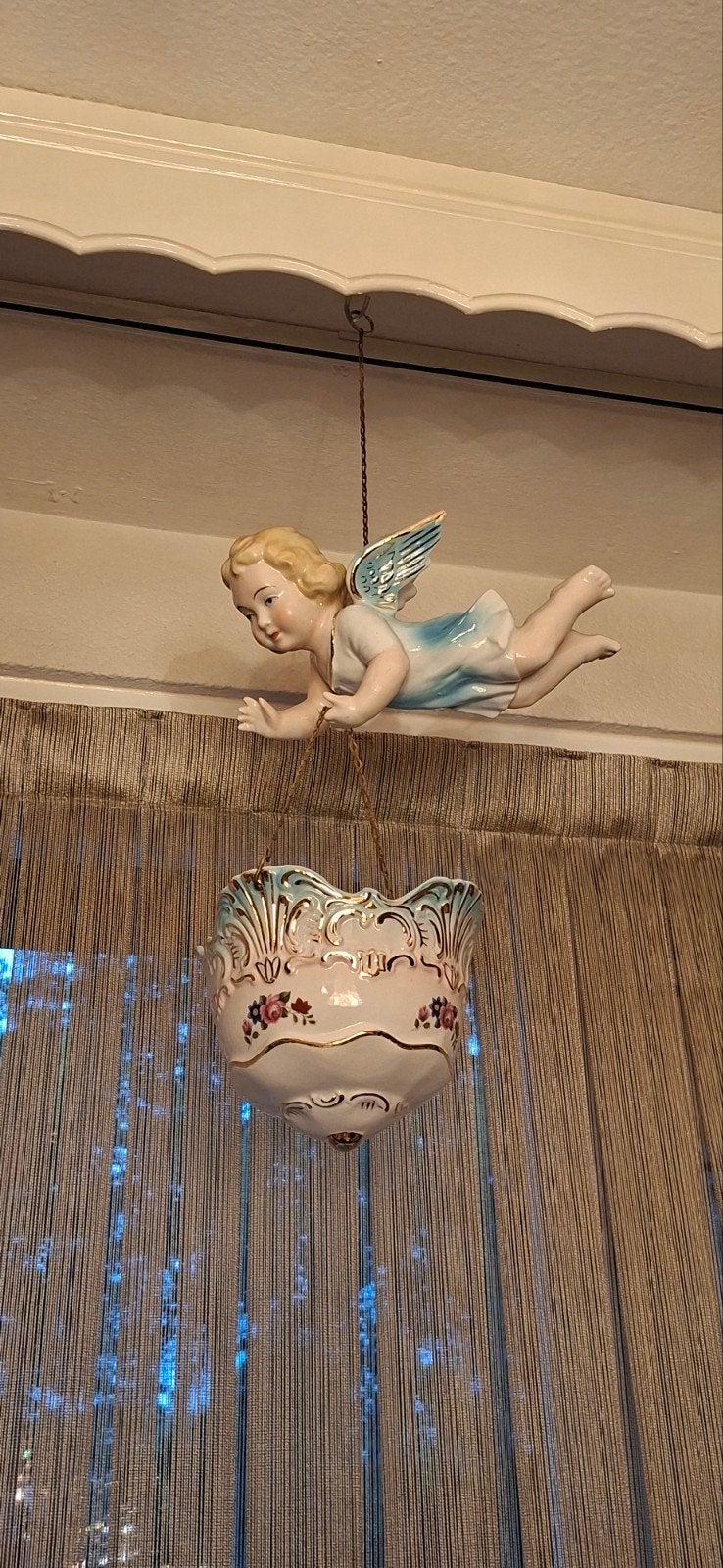 Saksisch porselein plafond engel, Antiek en Kunst, Ophalen