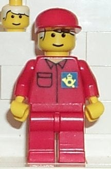 LEGO City post003 Post Office Blue Background Logo, Red, Lego, Ophalen of Verzenden, Minifiguur, City