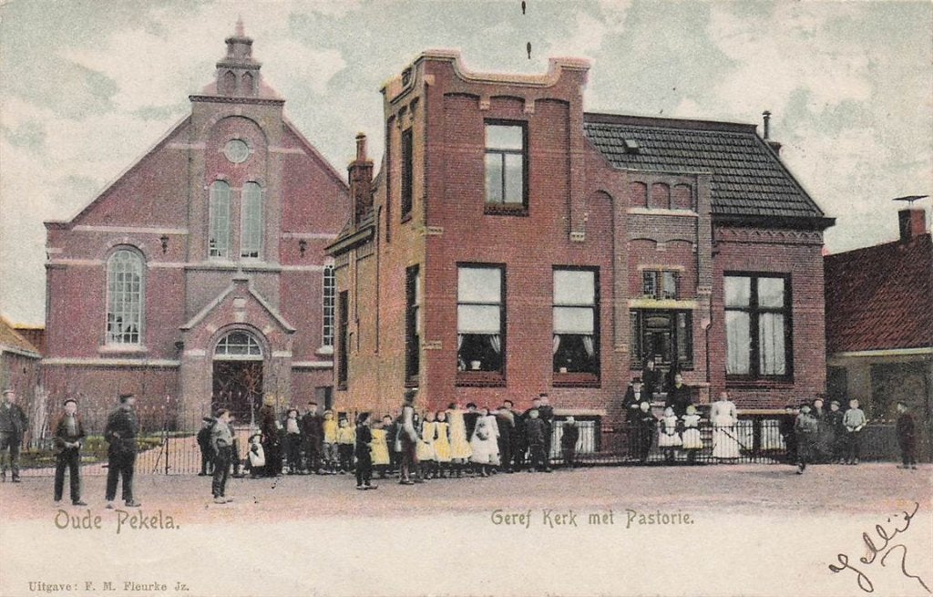 702-399-027 Oude Pekela Geref Kerk Met Pastorie, Verzenden, Voor 1920, Groningen