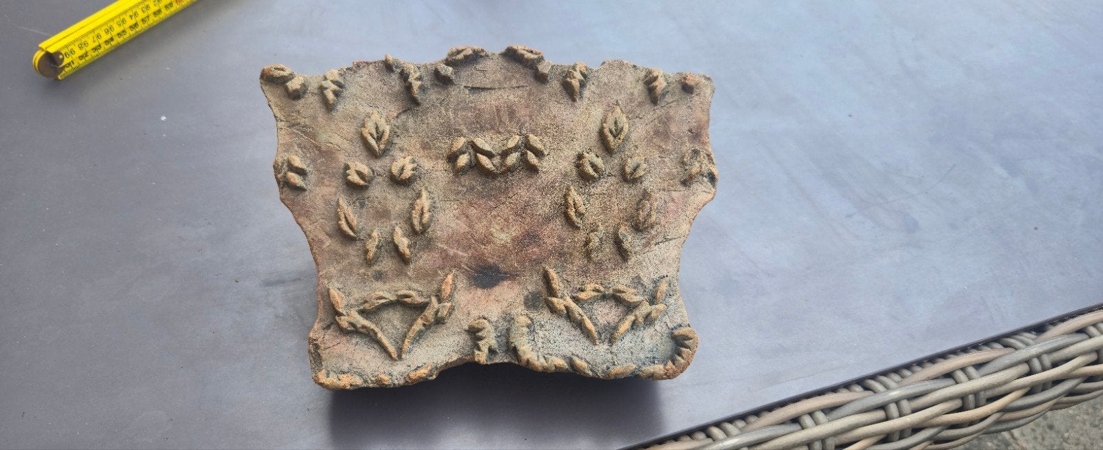 Antieke Houten Textiel Stempel Blok - Handgemaakt, Ophalen of Verzenden