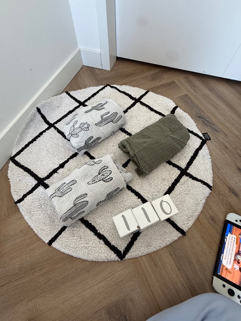 Heel goed 3x wit groen print cactus XL hydrofiele doek 100cm, Ophalen of Verzenden, Zo goed als nieuw, Overige typen, Overige merken