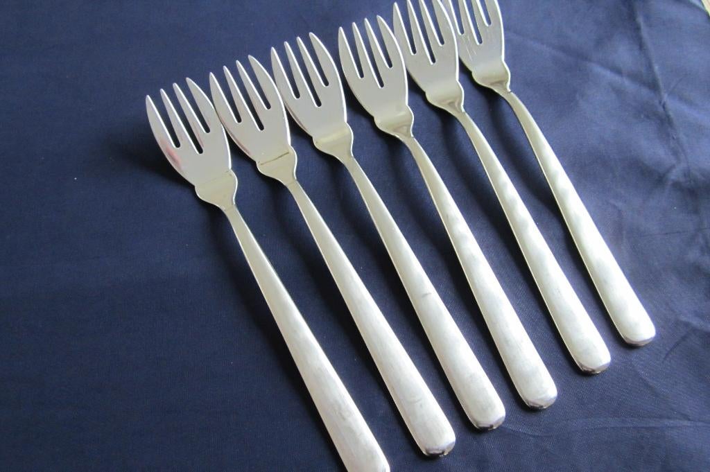 6 visvorken 17,5 cm luxe Gero Zilmeta 18/10 zwaar edelstaal., Ophalen of Verzenden, Zo goed als nieuw, Rvs of Chroom, Vaatwasserbestendig