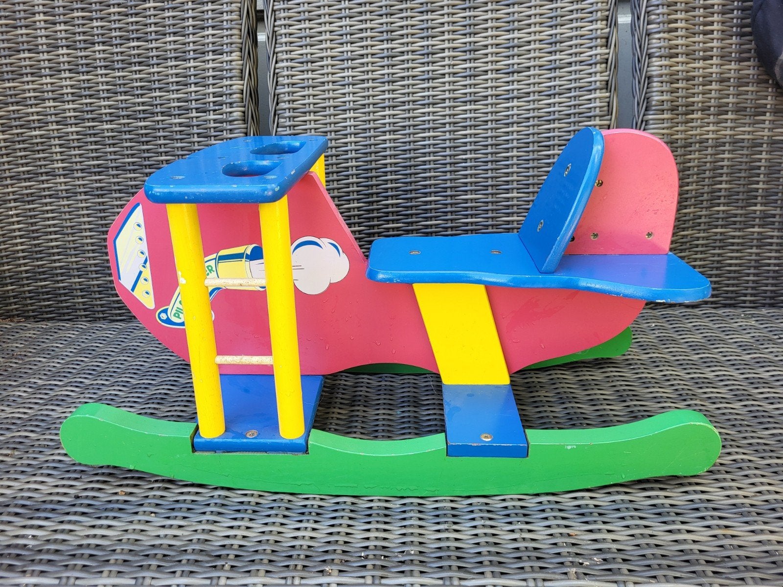 houten hobbelvliegtuig pilot rocker, Ophalen, Gebruikt