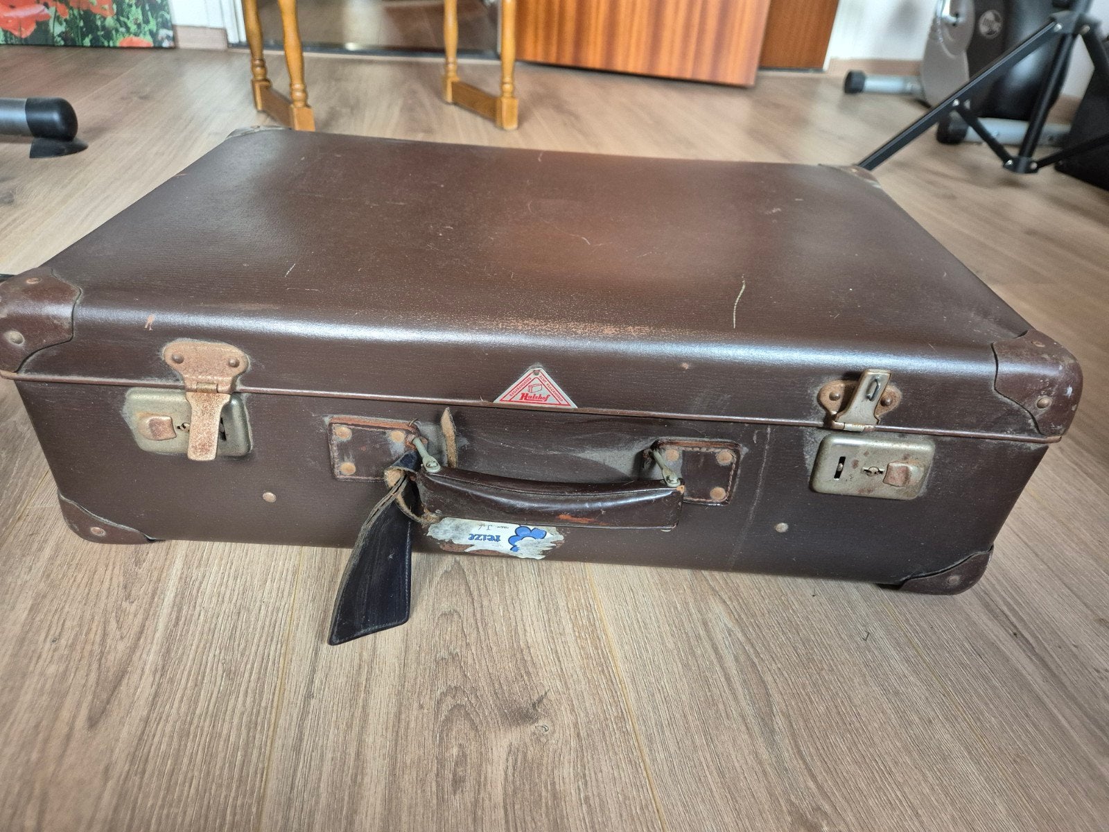 Vintage Hulshof koffer - ideaal voor oldtimer, Overige materialen, Gebruikt, Slot, 35 tot 45 cm