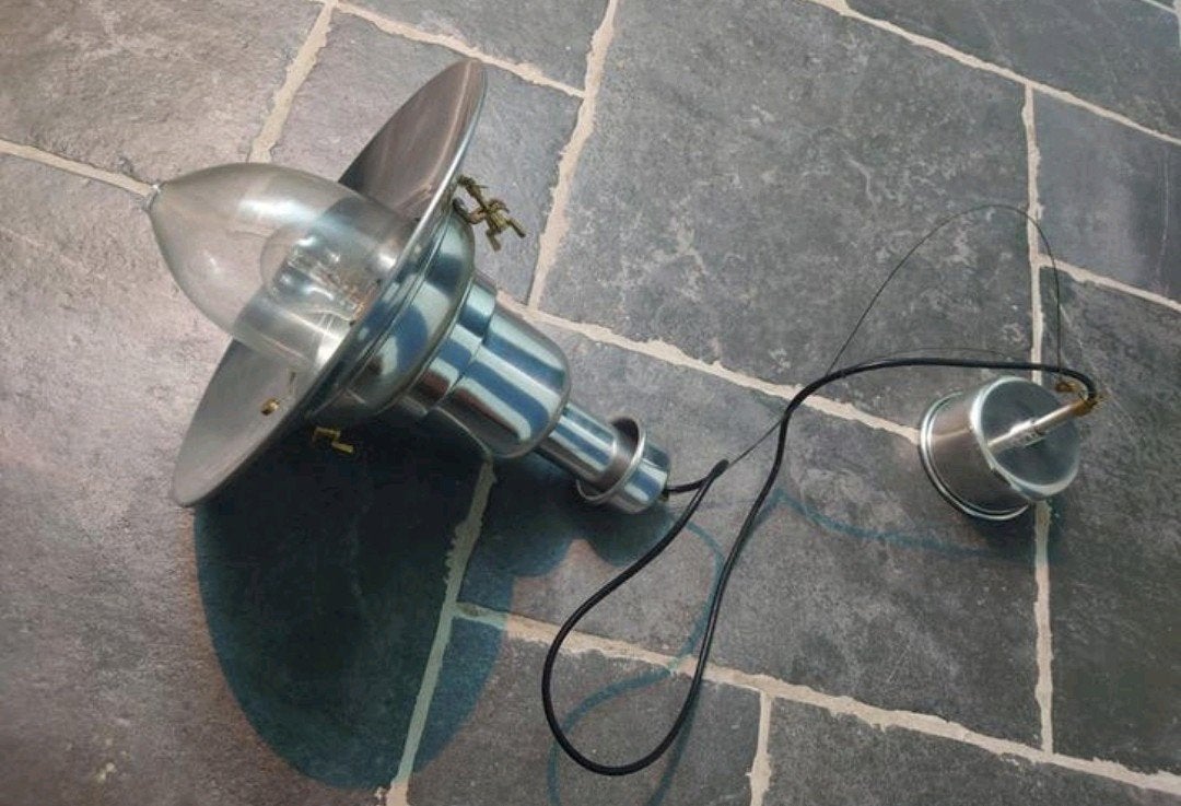 Scheepslamp 40L x 30B, zgan!, Huis en Inrichting, Lampen | Hanglampen, Ophalen of Verzenden, Zo goed als nieuw, Metaal, Minder dan 50 cm
