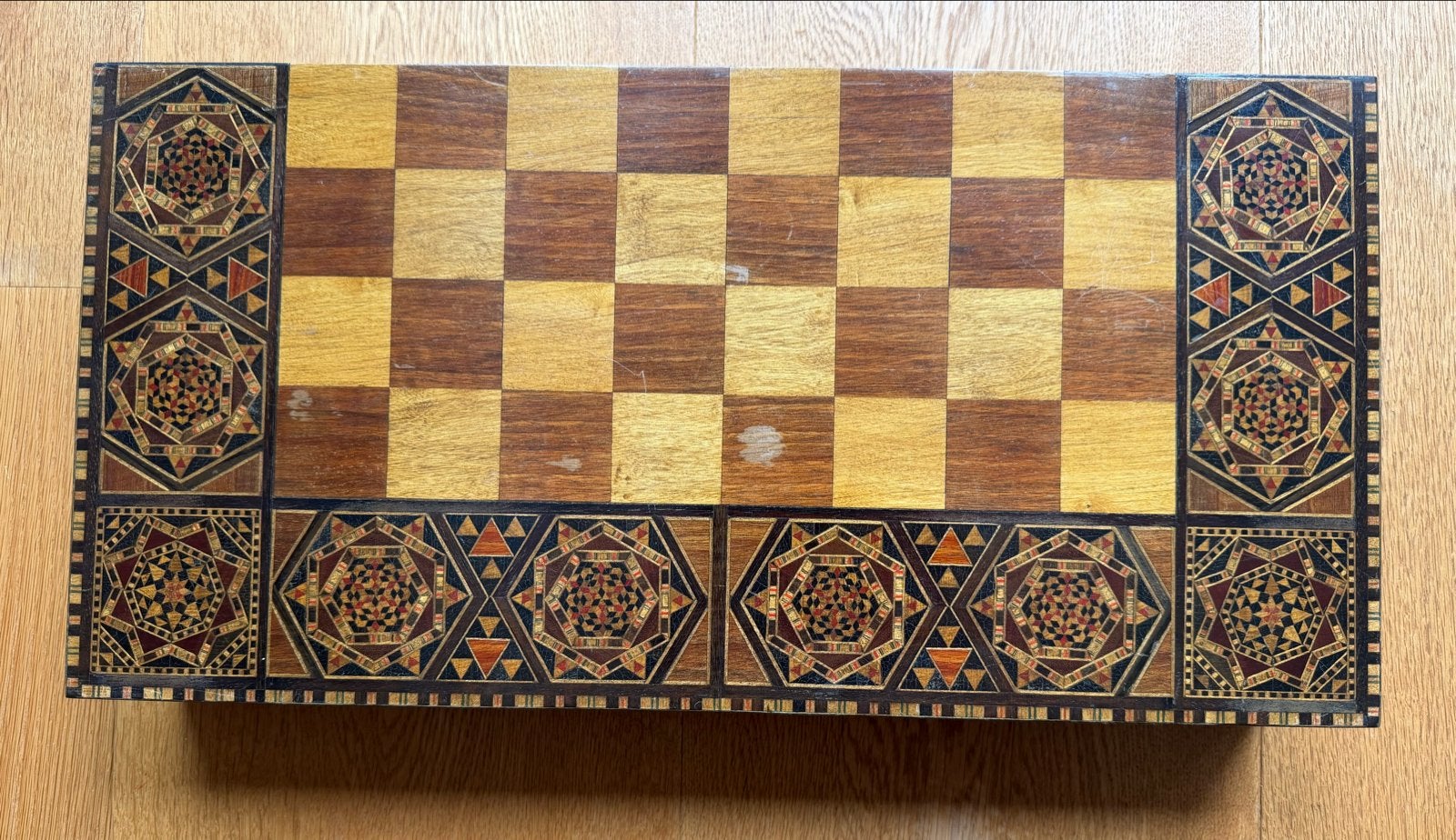 Handgemaakt Houten Sschaak- en Backgammonbord uit Syrie, Hobby en Vrije tijd, Een of twee spelers, Ophalen of Verzenden, Gebruikt