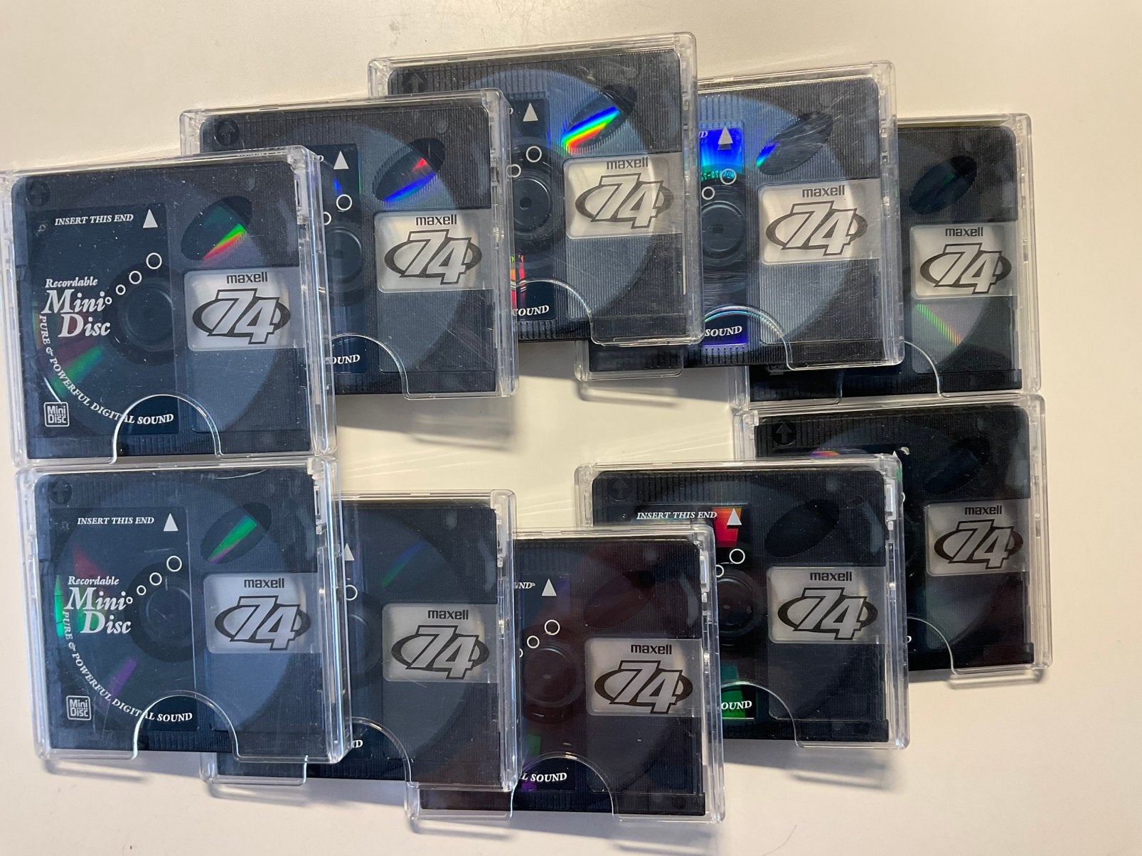 Minidisc’s. MAXELL ZWART. 10x als nieuw. 74 minuten, Ophalen of Verzenden, Discman
