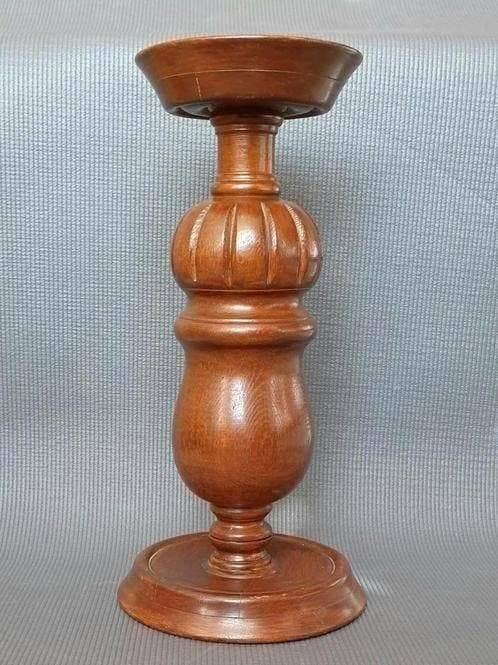Vintage ca. 1960's massief eikenhout lamppenvoet, Ophalen of Verzenden