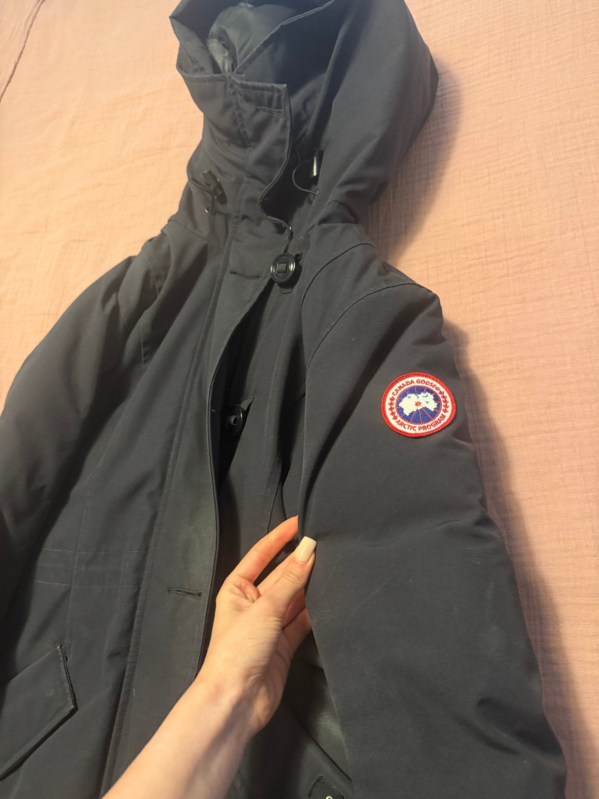 Canada Goose jas, donkerblauw, maat. S, Ophalen of Verzenden, Gedragen, Maat 34 (XS) of kleiner, Blauw