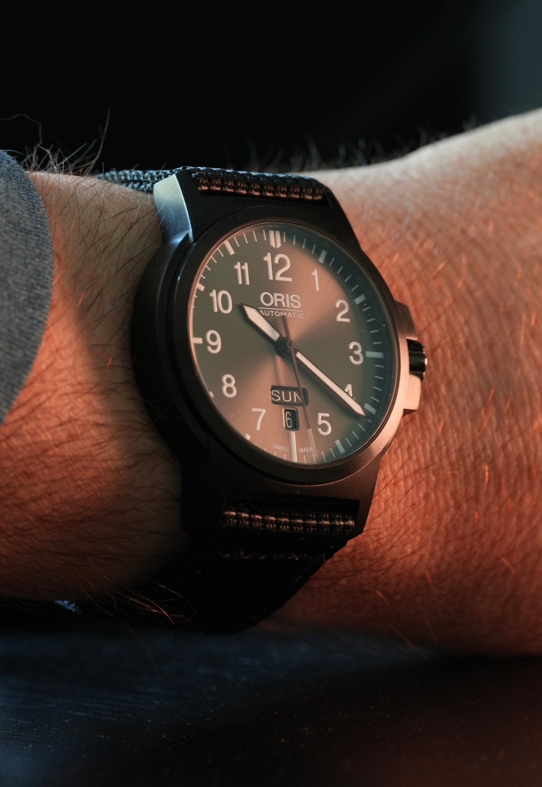 Oris horloge , swiss made. Automatic met datum en dag, Overige merken, Polshorloge, Kunststof, Ophalen of Verzenden