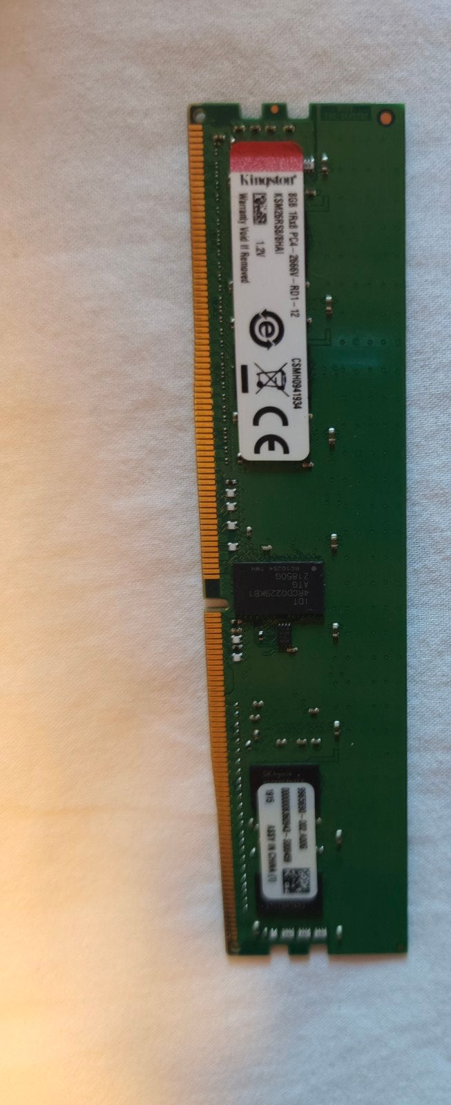 Kingston ECC Ram 8Gb DDR4 2666mht, Ophalen, Server, DDR4, 8 GB