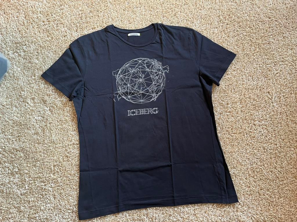 Iceberg slim fit shirt zwart mt. XXL, Ophalen of Verzenden, Zo goed als nieuw, Overige maten, Zwart