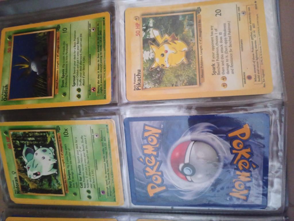 Vintage Pokémon kaarten - Pikachu, Snorlax, Vaporeon, Ophalen, Gebruikt, Meerdere kaarten