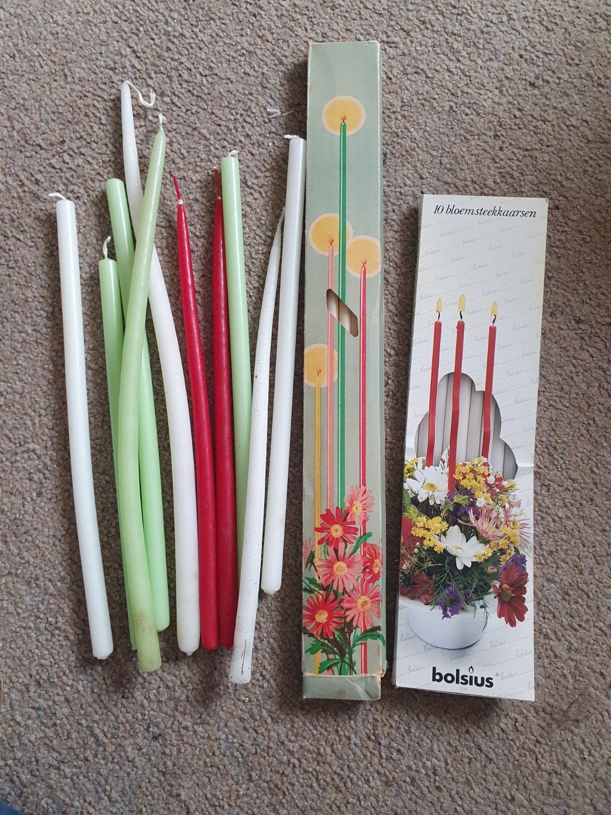 Lange dunne kaarsen, diverse kleuren, Bolsius, Ophalen, Gebruikt, Meerkleurig, Overige merken