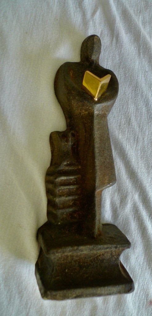 'Lezer met Uil' Boud Ceysens Gesigneerd B.C., Antiek en Kunst, Ophalen of Verzenden, Europa, Beeld, Man