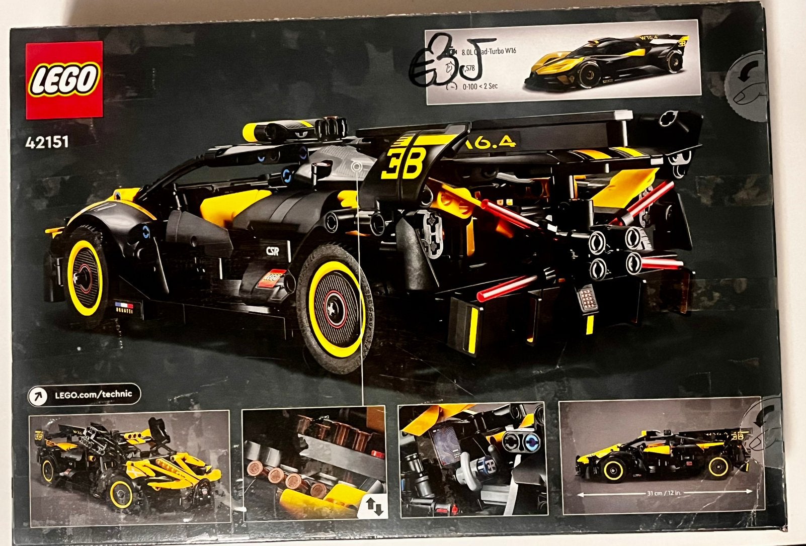 Lego tecnic pakket 42151 Bugatti Bolide 9+, Lego, Ophalen of Verzenden, Zo goed als nieuw, Complete set