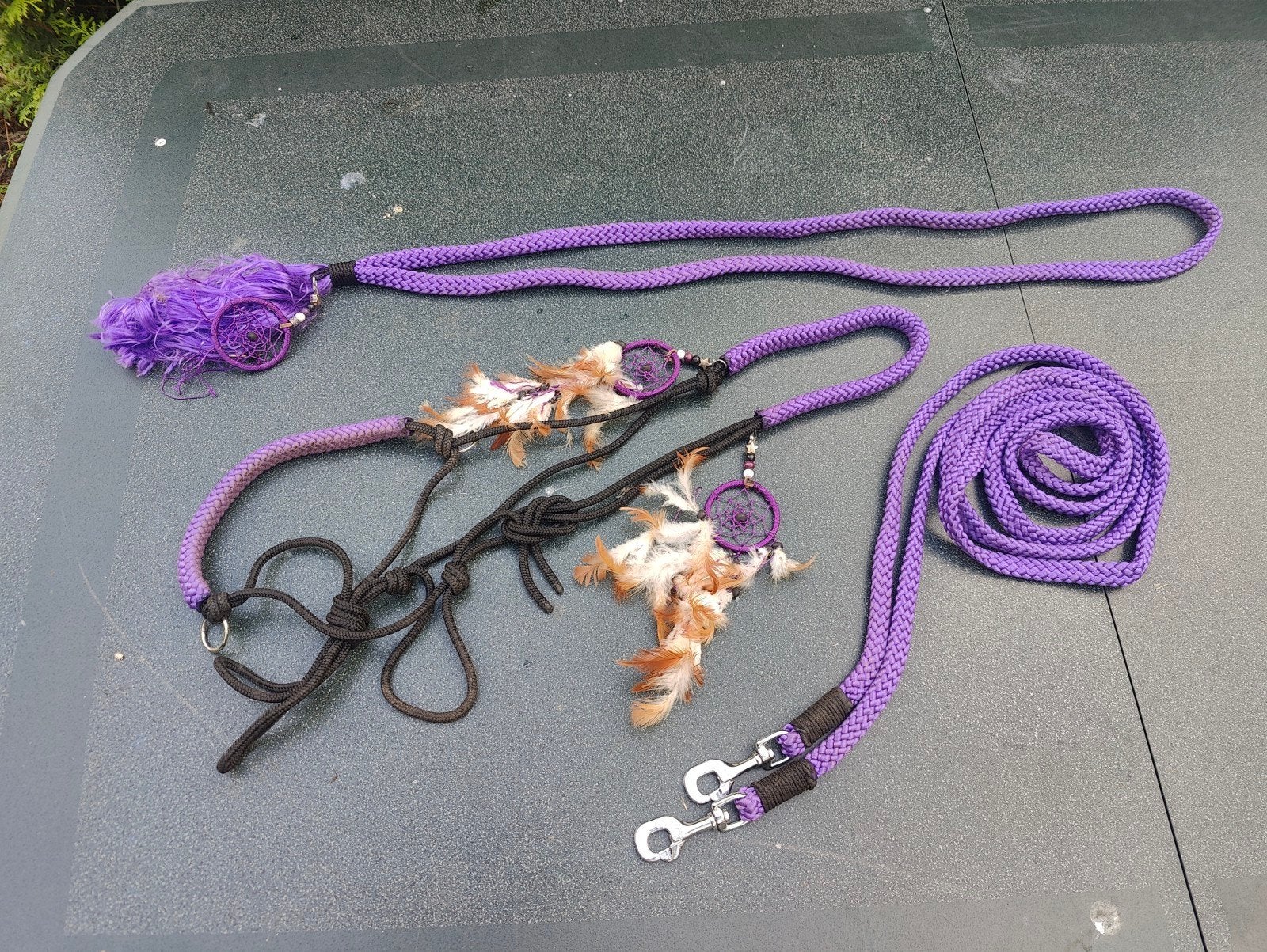 Touwhalster set paars met nechrope maat full, Gebruikt, Ophalen of Verzenden, Full, Neckrope
