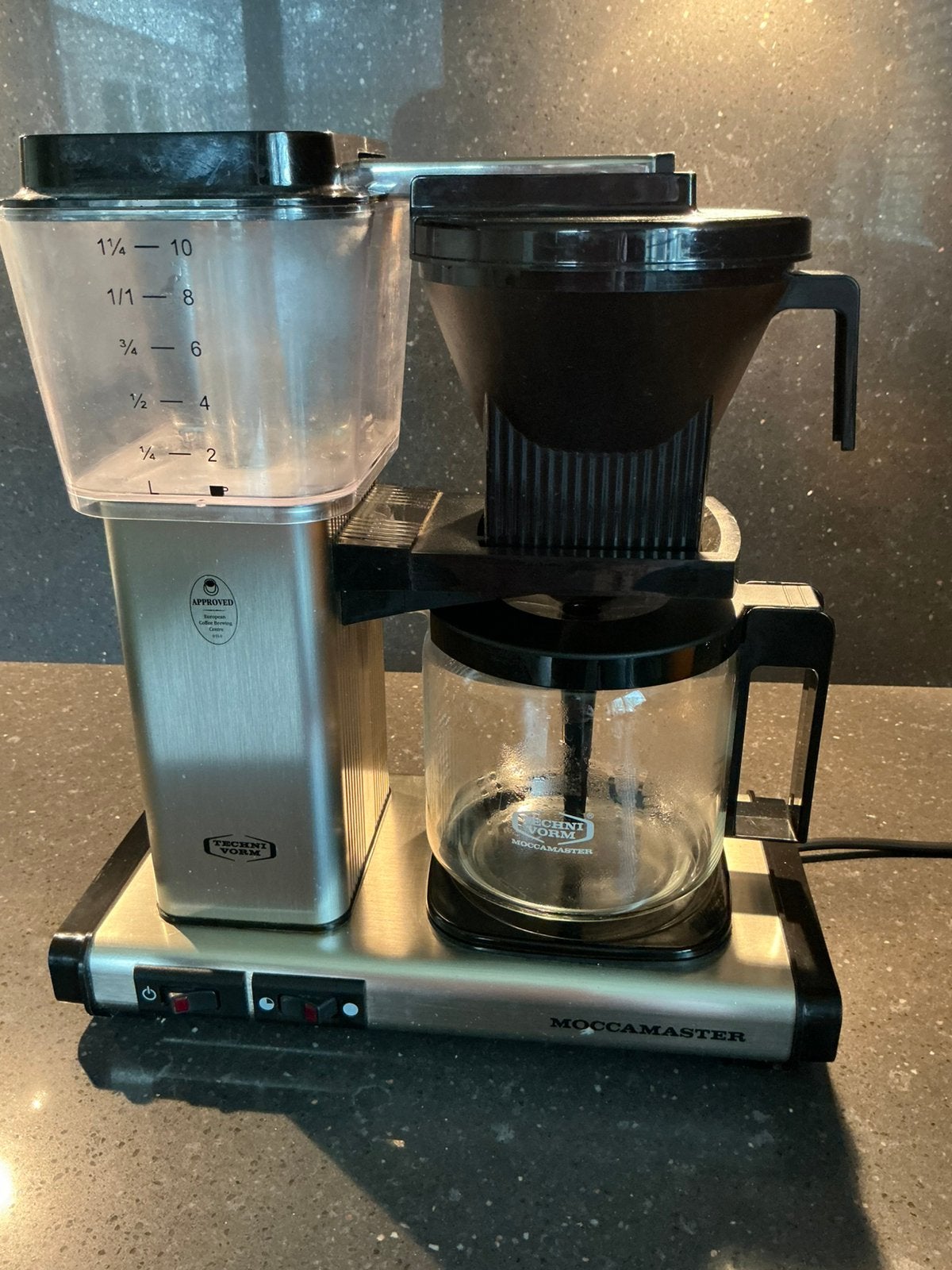 Moccamaster koffiezetter., Gebruikt, Koffiemachine, Gemalen koffie, 4 tot 10 kopjes