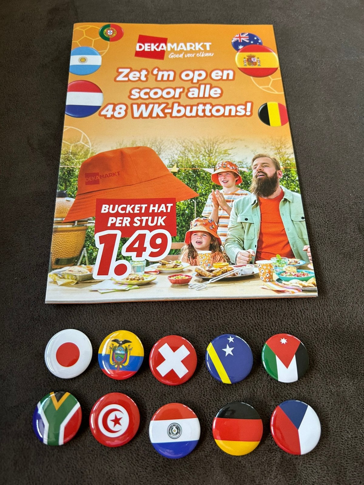 10 verschillende Dekamarkt WK-buttons, Dekamarkt, Ophalen of Verzenden