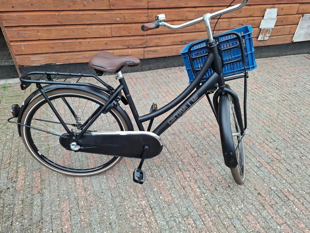 Cortina U4 26inch Transportfiets Dames - Zwart met krat, Terugtraprem, Versnellingen, Ophalen, Overige merken