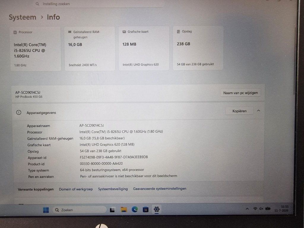 HP ProBook 450 G6, Computers en Software, Windows Laptops, Ophalen, 256 GB, Met videokaart, 2 tot 3 Ghz