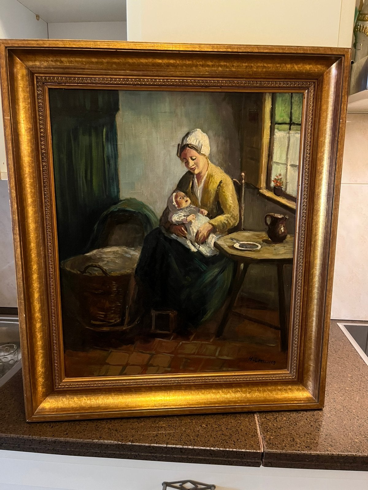 Prachtige antiek olieverf portret schilderij, Ophalen