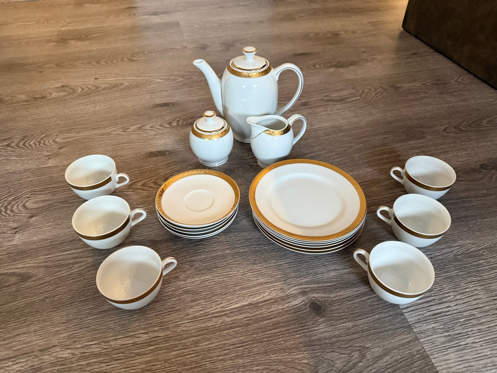 Vintage porseleinen theeservies Karolina – Fine Royal, Vintage, Nieuw, Ophalen of Verzenden, Porselein