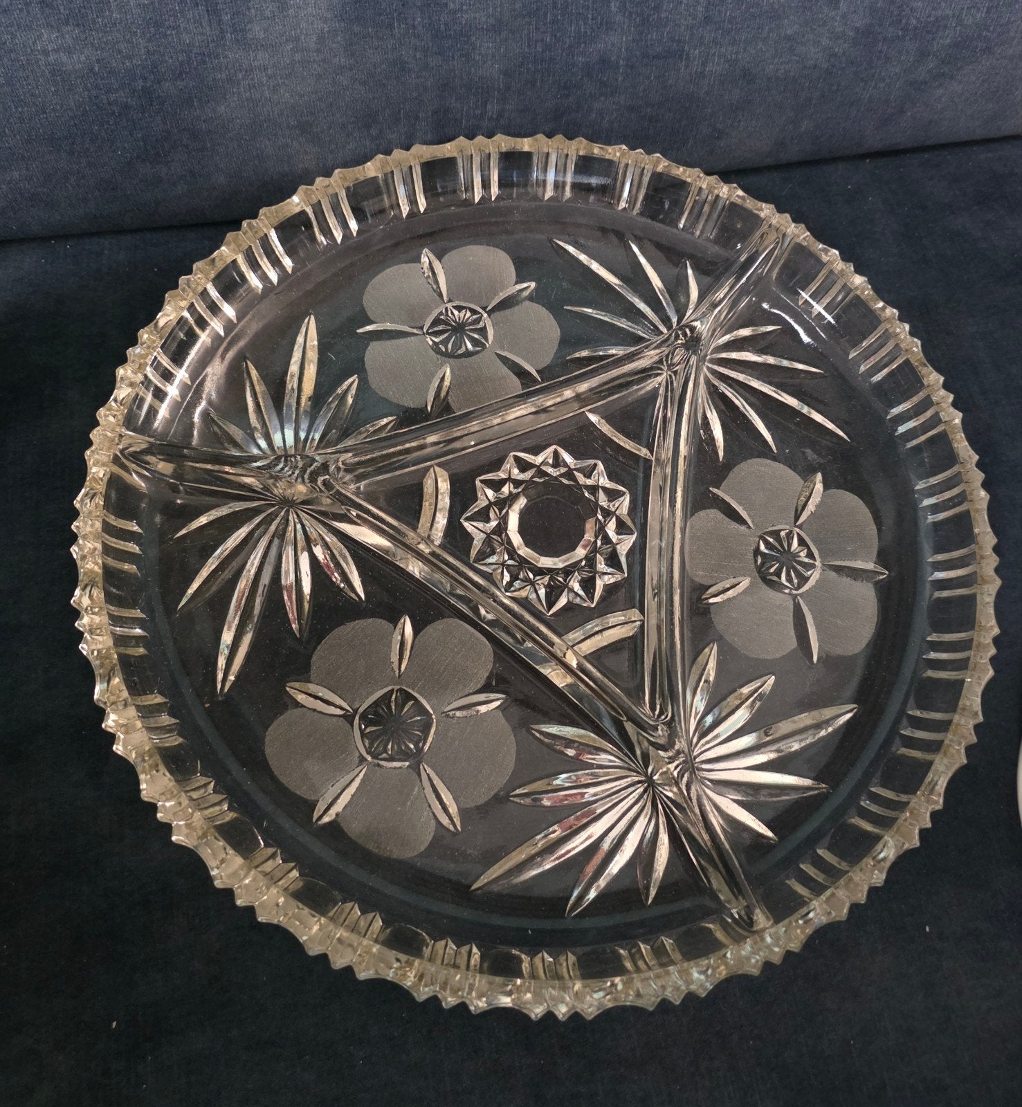 Vintage Kristallen Bonbonschaal met Bloemmotief, Ophalen