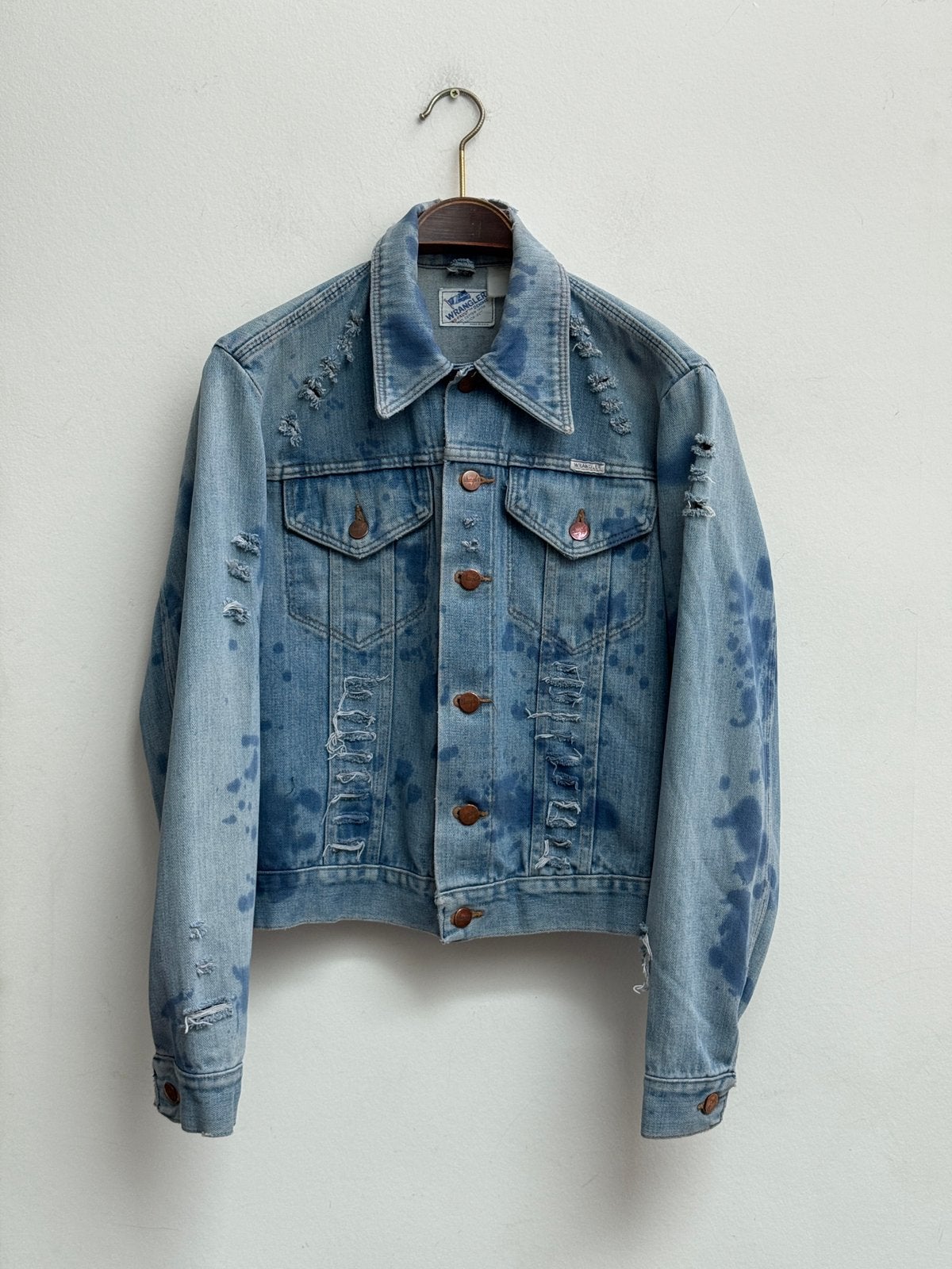 Wrangler Vintage 70s Denim Trucker Jack Blauw Heren Maat M, Wrangler, Ophalen of Verzenden, Zo goed als nieuw, Maat 48/50 (M)