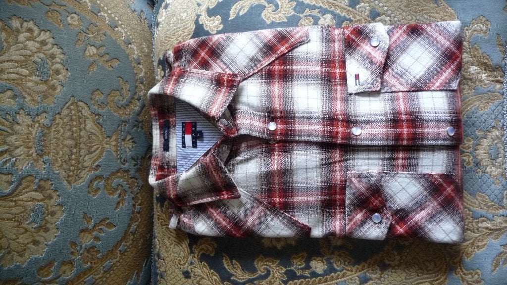 7.) Tommy Jeans - M Overblouse ruit  (Drukknopen), Kleding | Heren, Tommy Jeans -, Overige kleuren, Nieuw, Halswijdte 39/40 (M)