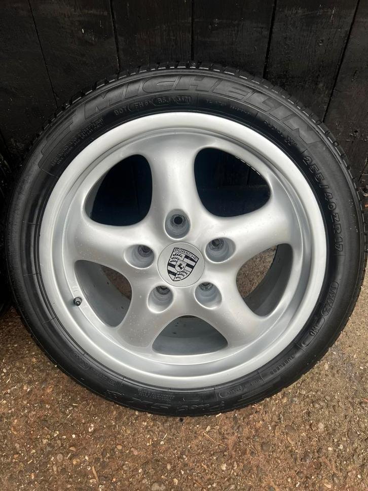 Originele Porsche 993 velgen 17? breedset 5x130 zomer set, Niet ingevuld, Gebruikt, 255 mm, Banden en Velgen