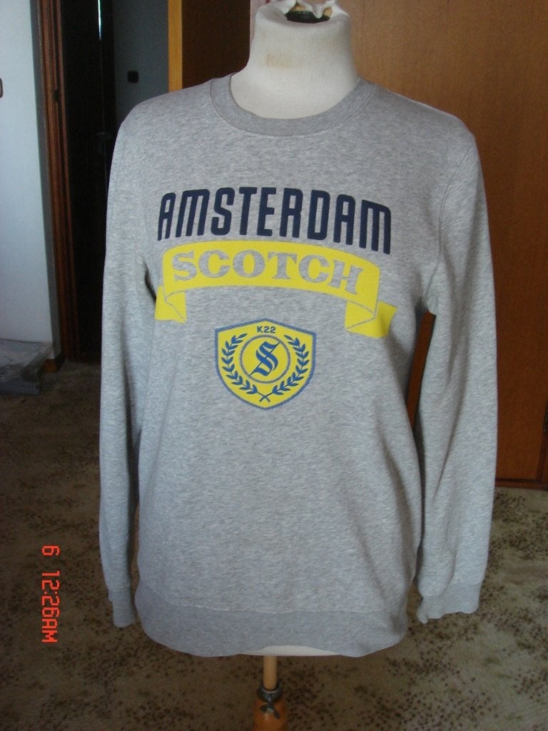 Scotch and Soda trui maat S grijs met opdruk, Maat 38/40 (M), Scotch & Soda, Ophalen of Verzenden, Zo goed als nieuw