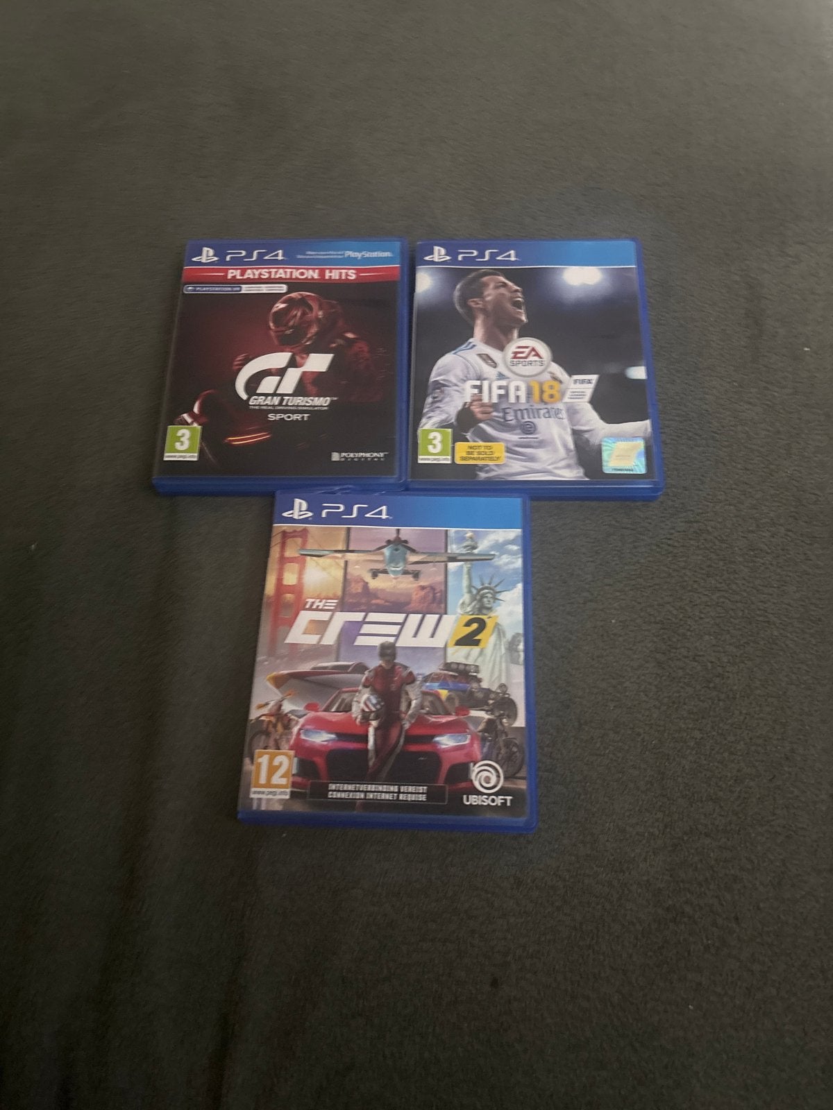 PS4 games: Gran Turismo Sport, FIFA 18, The Crew 2, Online, Gebruikt, Racen en Vliegen, Ophalen of Verzenden