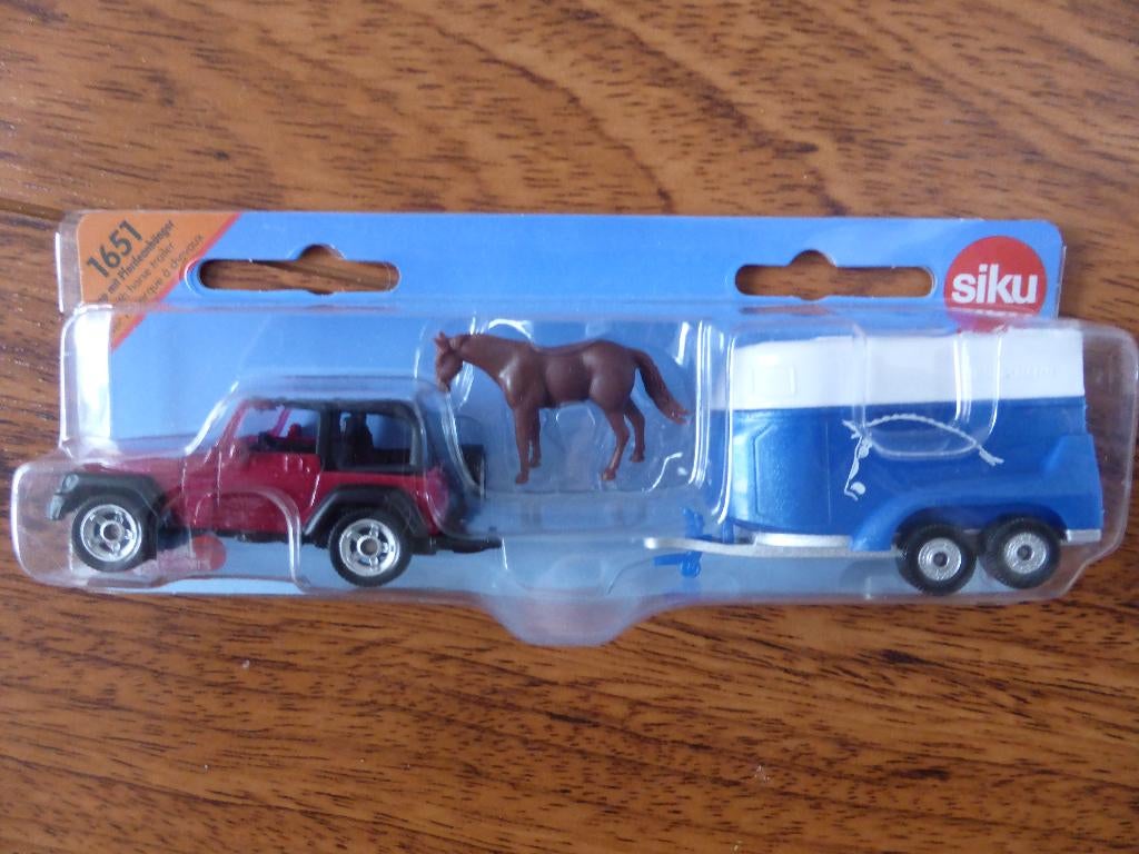 Jeep met Paardentrailer (S7), Ophalen of Verzenden, Zo goed als nieuw, Auto, SIKU