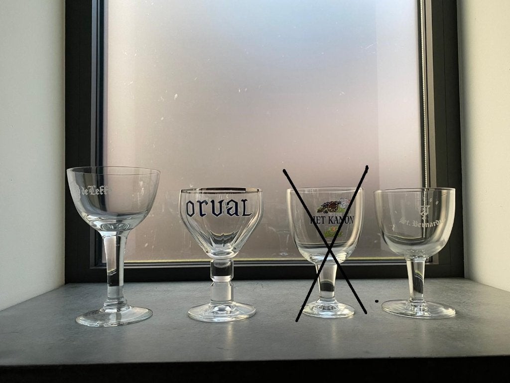 4 mooie speciaalbier bokalen, Ophalen of Verzenden, Zo goed als nieuw, Glas of Glazen, Overige merken