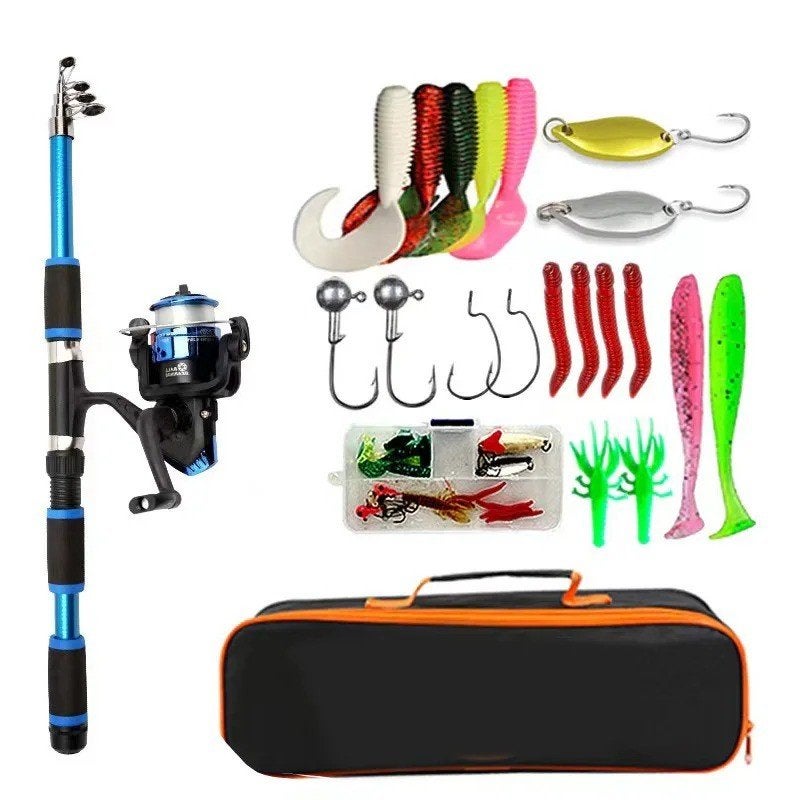 Complete hengel set met accessoires en koffer voor op reis, Watersport en Boten, Ophalen of Verzenden, Nieuw
