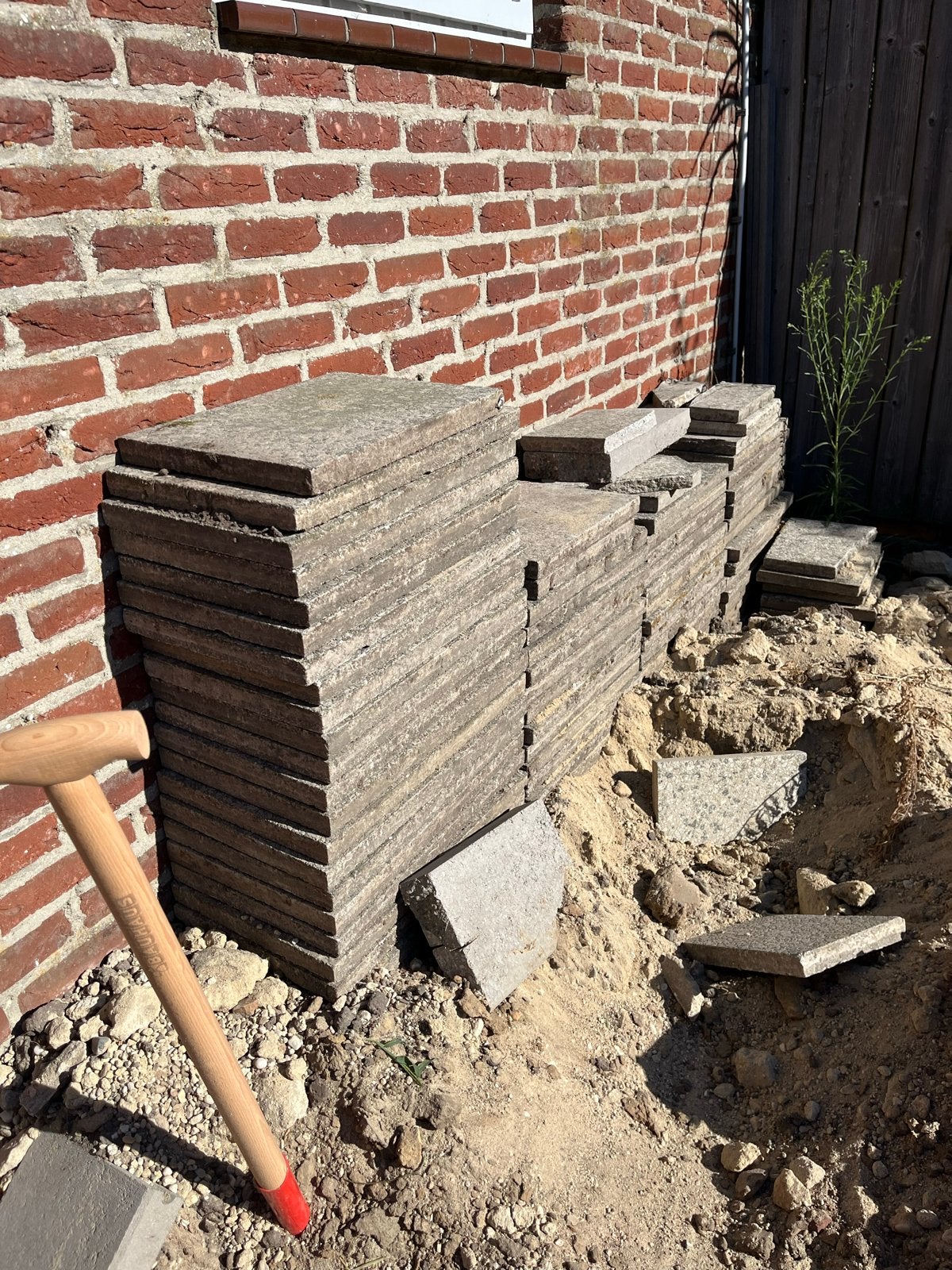 Super lelijke gebruikte terrastegels 50x30 grijs, Tuin en Terras, Ophalen, Gebruikt, 10 m² of meer, Beton