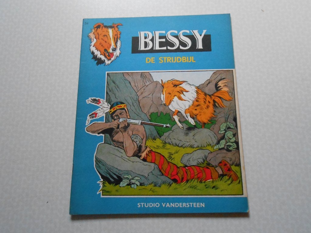 Bessy 34 De strijdbijl 1960 1 ste druk., Willy Vandersteen e.a., Eén stripboek, Ophalen of Verzenden, Zo goed als nieuw