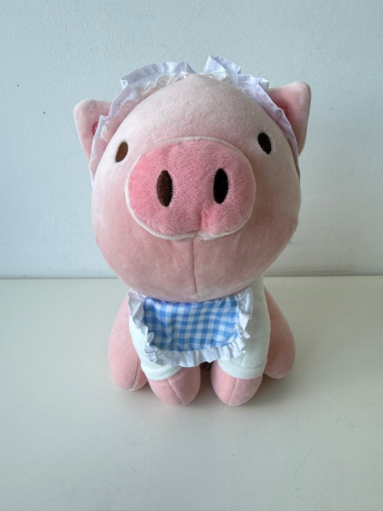 Knuffel varken, big zittend slab 25 cm / maid / Miniso Life, Overige typen, Ophalen of Verzenden, Zo goed als nieuw, Wasbaar