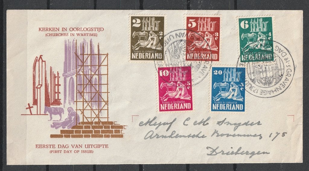 E2  1950 Kerken in Oorlogstijd met attest, Ophalen of Verzenden, Na 1940, Gestempeld