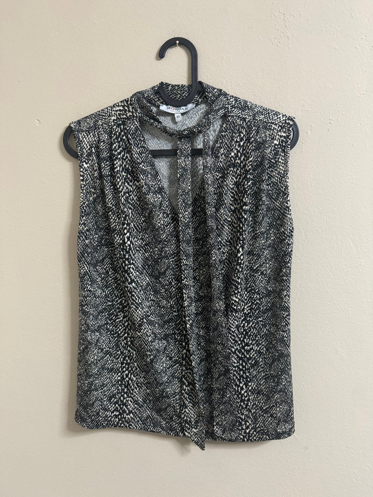 Morgan top met slangenprint, maat XS, Ophalen of Verzenden, Maat 34 (XS) of kleiner, Zwart, Zonder mouw