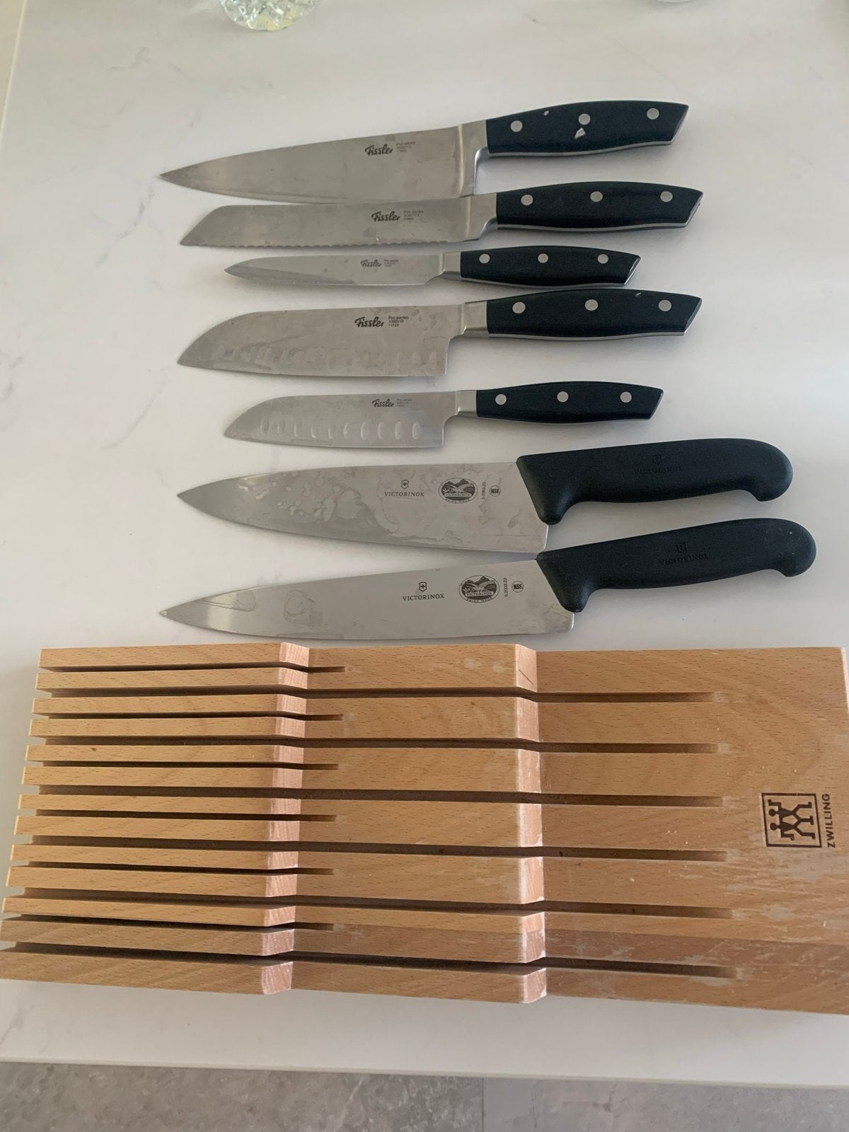 Messenset met messenblok van Zwilling, Fissler en Victorinox, Ophalen, Zwart, Metaal, Overige merken