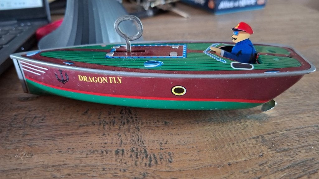 Blikken speelgoed Dragonfly boot, Ophalen of Verzenden
