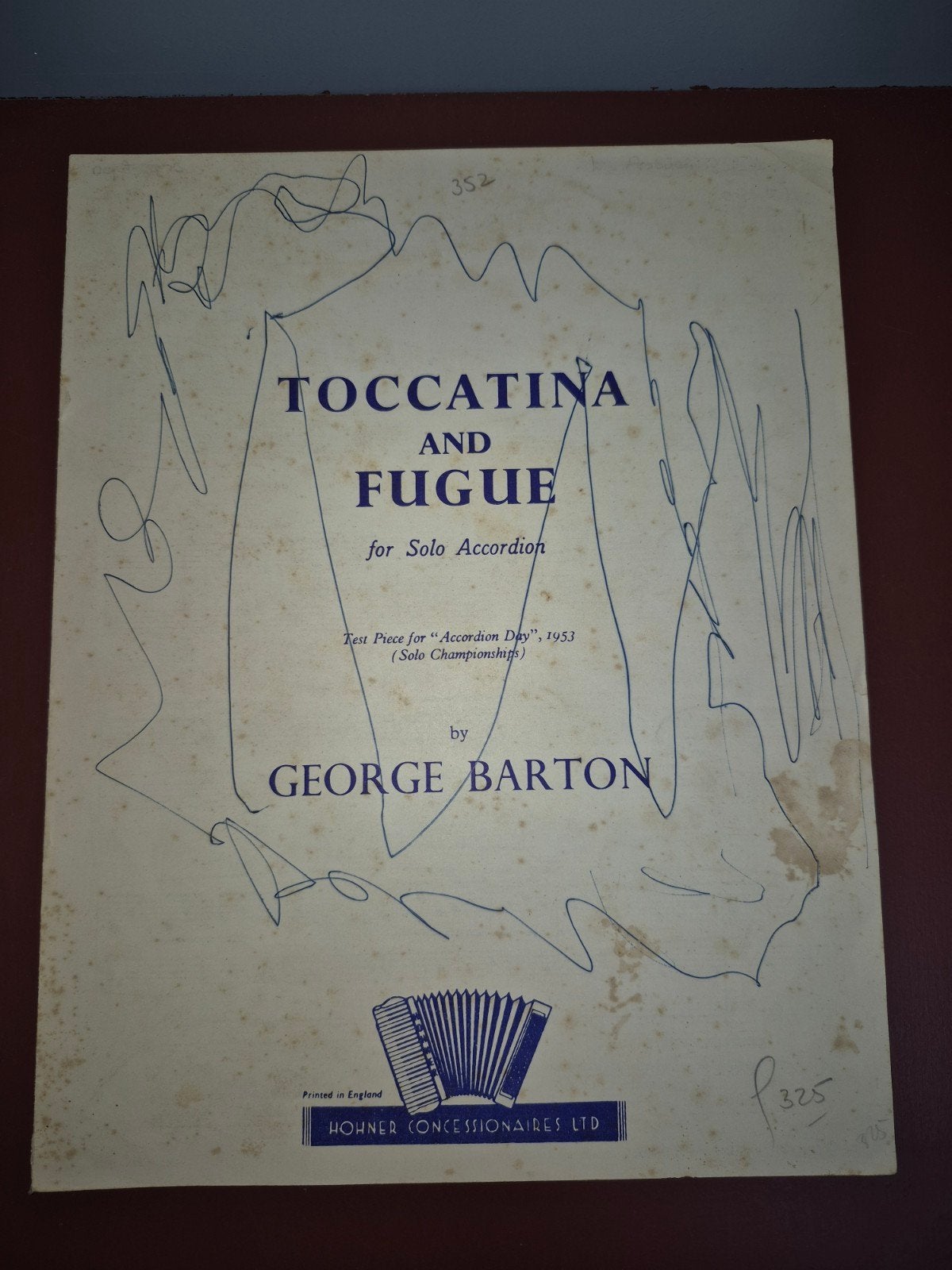 Toccata en Fuga voor Solo Accordeon - George Barton, Muziek en Instrumenten, Ophalen of Verzenden