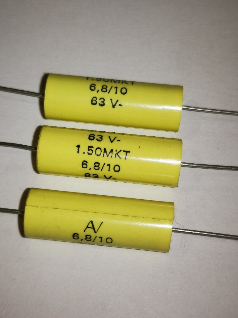 6,8uF MKT 63 V audio, Ophalen of Verzenden