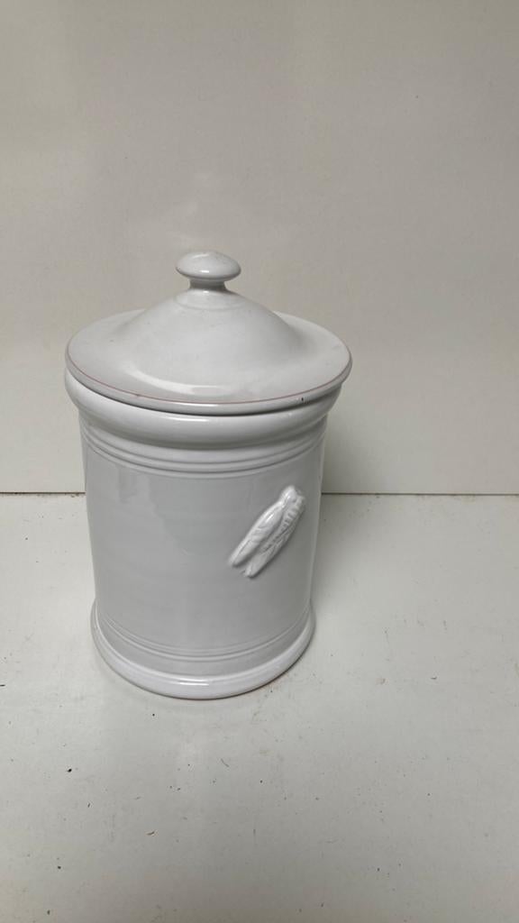 Nicola Fasano Italie keramiek wit voorraad pot krekel 24cm, Ophalen of Verzenden